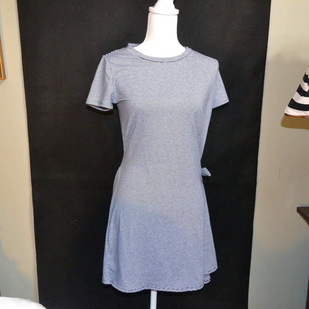 size s casual dress blue 7 white